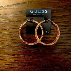NEW Guess rose gold hoop earrings